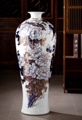 Large Chinese Hand Painted Dragon Ceramic Blue and White Porcelain Floor Vases