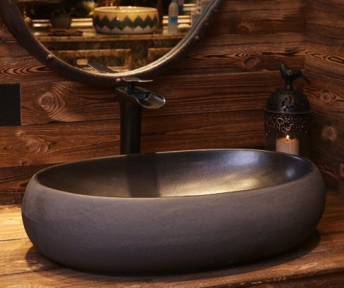 Big Oval Ceramic Hand Maded Wash Basin Bathroom Vessel Sink Bowl from Jingdezhen Porcelain Factory