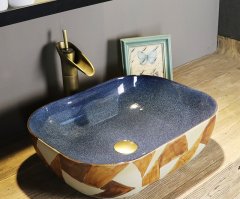 Big Oval Ceramic Hand Maded Wash Basin Bathroom Vessel Sink Bowl from Jingdezhen Porcelain Factory