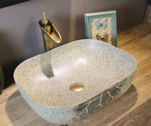 Big Oval Ceramic Hand Maded Wash Basin Bathroom Vessel Sink Bowl from Jingdezhen Porcelain Factory
