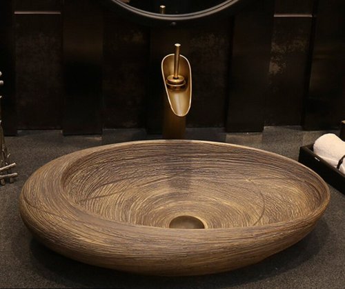 Big Oval Ceramic Hand Maded Wash Basin Bathroom Vessel Sink Bowl from Jingdezhen Porcelain Factory