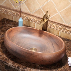 Big Oval Ceramic Hand Maded Wash Basin Bathroom Vessel Sink Bowl from Jingdezhen Porcelain Factory
