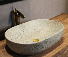 Big Oval Ceramic Hand Maded Wash Basin Bathroom Vessel Sink Bowl from Jingdezhen Porcelain Factory
