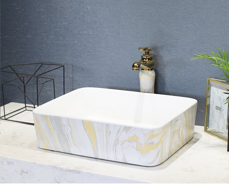 Big Oval Ceramic Hand Maded Wash Basin Bathroom Vessel Sink Bowl from Jingdezhen Porcelain Factory