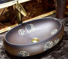 Big Oval Ceramic Hand Maded Wash Basin Bathroom Vessel Sink Bowl from Jingdezhen Porcelain Factory