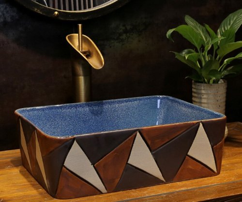 Big Oval Ceramic Hand Maded Wash Basin Bathroom Vessel Sink Bowl from Jingdezhen Porcelain Factory
