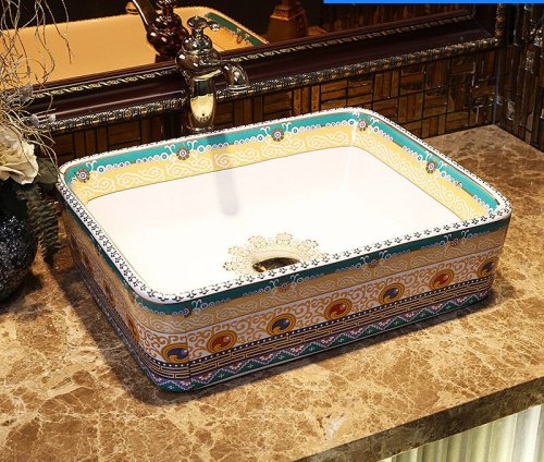 Big Oval Ceramic Hand Maded Wash Basin Bathroom Vessel Sink Bowl from Jingdezhen Porcelain Factory