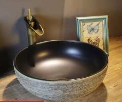 Luxury Style Ceramic Countertop Wash Basin Bathroom Vessel Sink for Vanity Bowl
