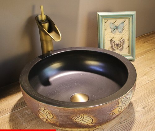 Luxury Style Ceramic Countertop Wash Basin Bathroom Vessel Sink for Vanity Bowl