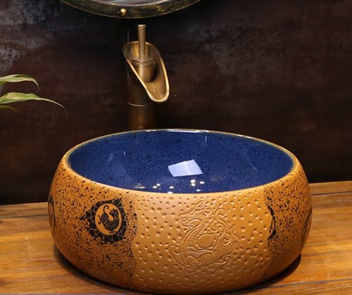 Luxury Style Ceramic Countertop Wash Basin Bathroom Vessel Sink for Vanity Bowl