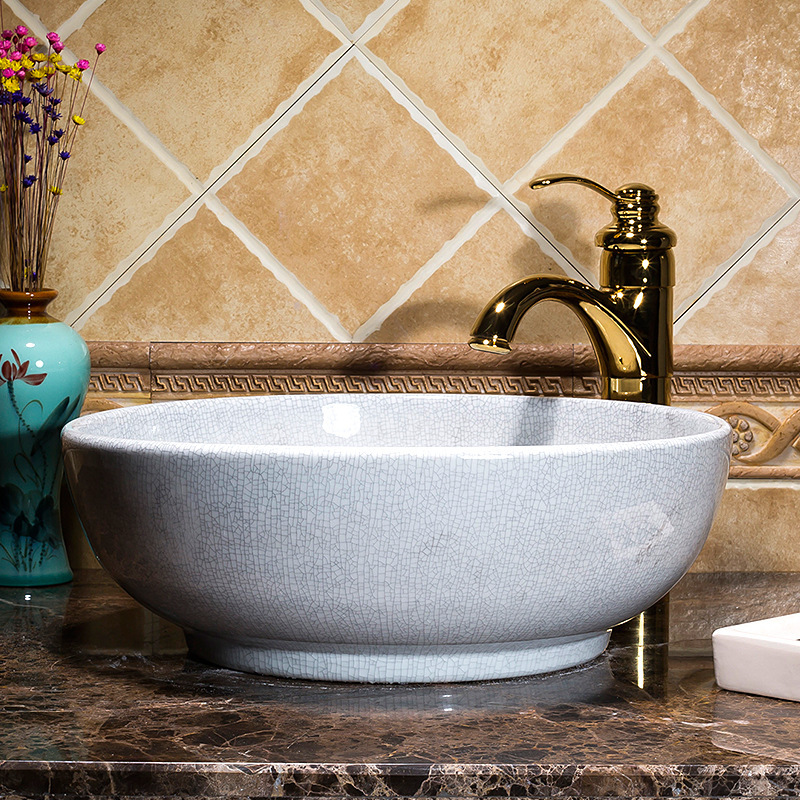 Luxury Style Ceramic Countertop Wash Basin Bathroom Vessel Sink for Vanity Bowl