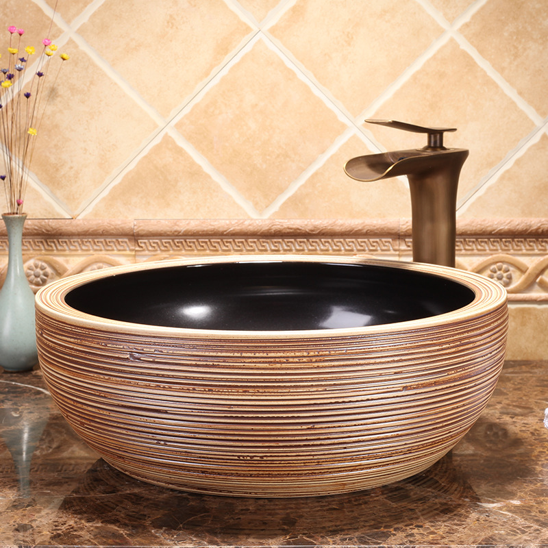 Luxury Style Ceramic Countertop Wash Basin Bathroom Vessel Sink for Vanity Bowl