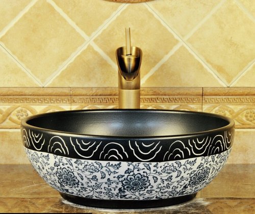 Luxury Style Ceramic Countertop Wash Basin Bathroom Vessel Sink for Vanity Bowl