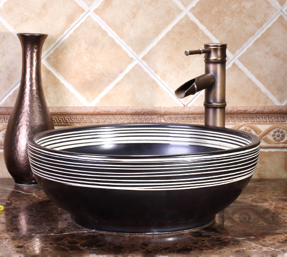 Luxury Style Ceramic Countertop Wash Basin Bathroom Vessel Sink for Vanity Bowl