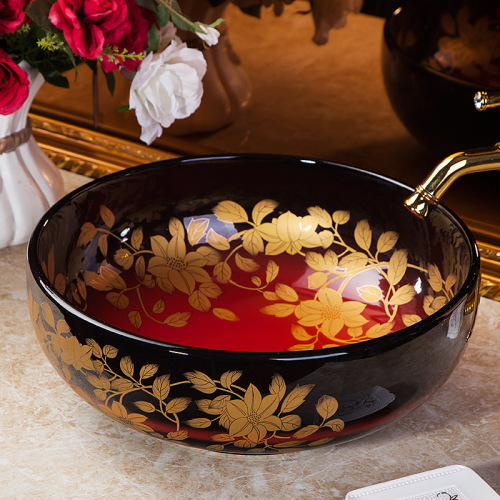 Luxury Style Ceramic Countertop Wash Basin Bathroom Vessel Sink for Vanity Bowl