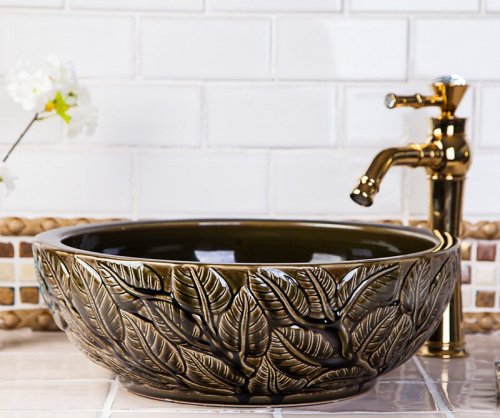 Luxury Style Ceramic Countertop Wash Basin Bathroom Vessel Sink for Vanity Bowl