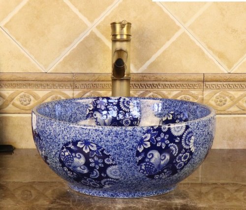 Luxury Style Ceramic Countertop Wash Basin Bathroom Vessel Sink for Vanity Bowl