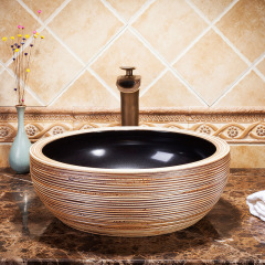 Luxury Style Ceramic Countertop Wash Basin Bathroom Vessel Sink for Vanity Bowl