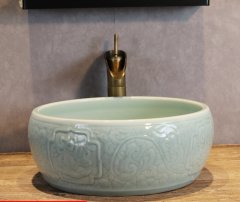 Luxury Style Ceramic Countertop Wash Basin Bathroom Vessel Sink for Vanity Bowl