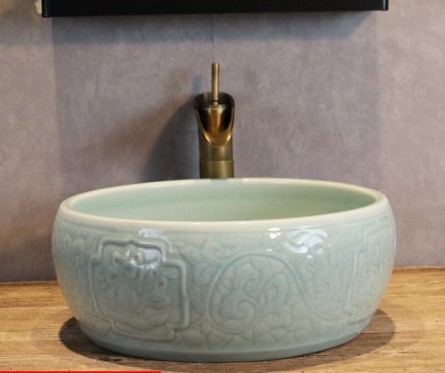 Luxury Style Ceramic Countertop Wash Basin Bathroom Vessel Sink for Vanity Bowl