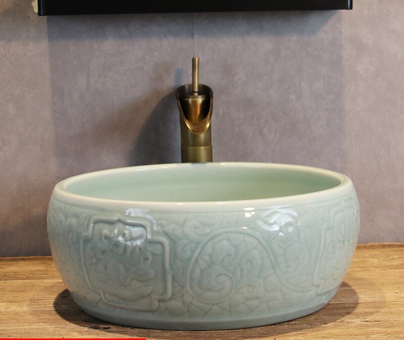 Luxury Style Ceramic Countertop Wash Basin Bathroom Vessel Sink for Vanity Bowl