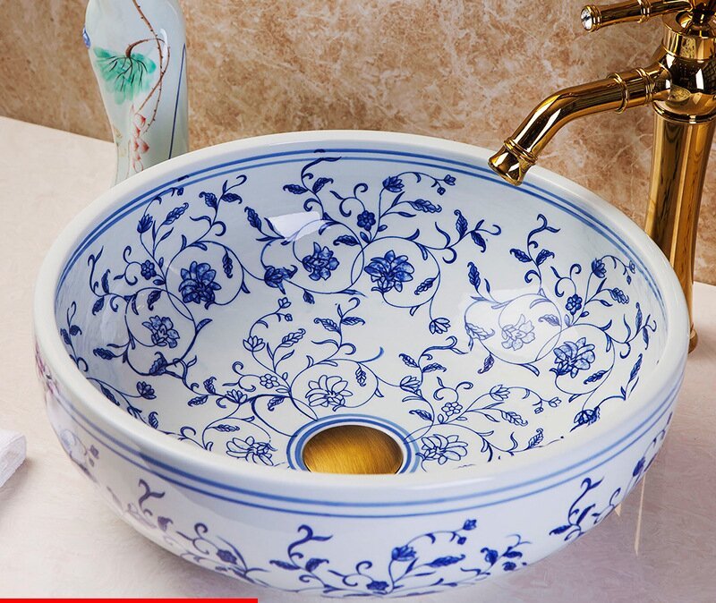 Luxury Style Ceramic Countertop Wash Basin Bathroom Vessel Sink for Vanity Bowl