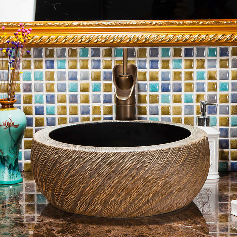 Luxury Style Ceramic Countertop Wash Basin Bathroom Vessel Sink for Vanity Bowl