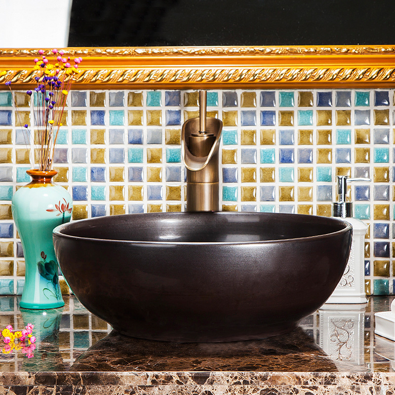 Luxury Style Ceramic Countertop Wash Basin Bathroom Vessel Sink for Vanity Bowl