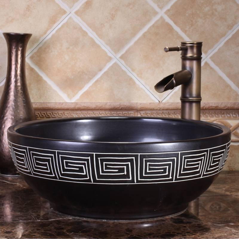 Luxury Style Ceramic Countertop Wash Basin Bathroom Vessel Sink for Vanity Bowl