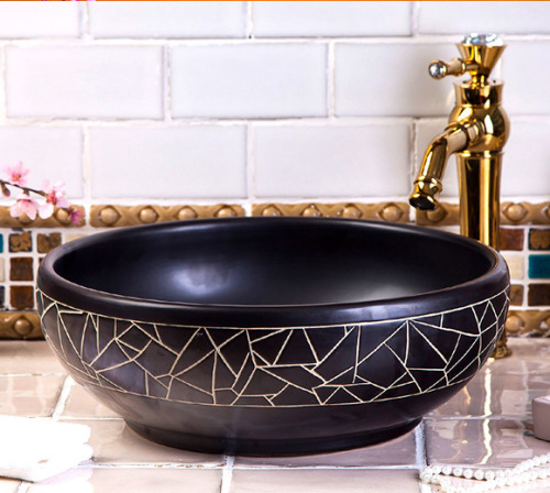 Luxury Style Ceramic Countertop Wash Basin Bathroom Vessel Sink for Vanity Bowl