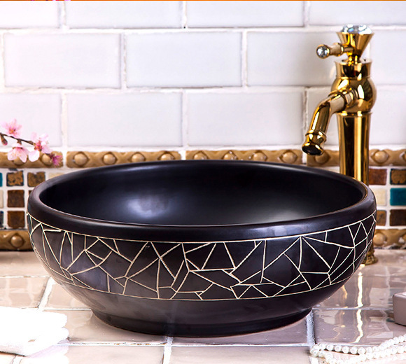 Luxury Style Ceramic Countertop Wash Basin Bathroom Vessel Sink for Vanity Bowl