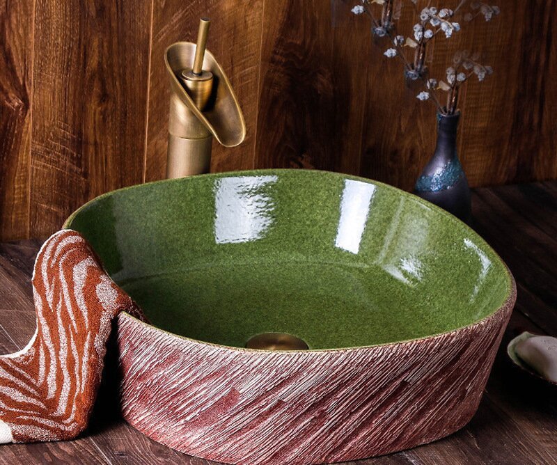 Luxury Style Ceramic Countertop Wash Basin Bathroom Vessel Sink for Vanity Bowl