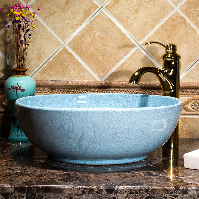 Luxury Style Ceramic Countertop Wash Basin Bathroom Vessel Sink for Vanity Bowl