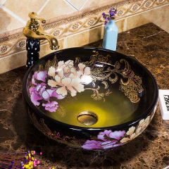 Luxury Style Ceramic Countertop Wash Basin Bathroom Vessel Sink for Vanity Bowl