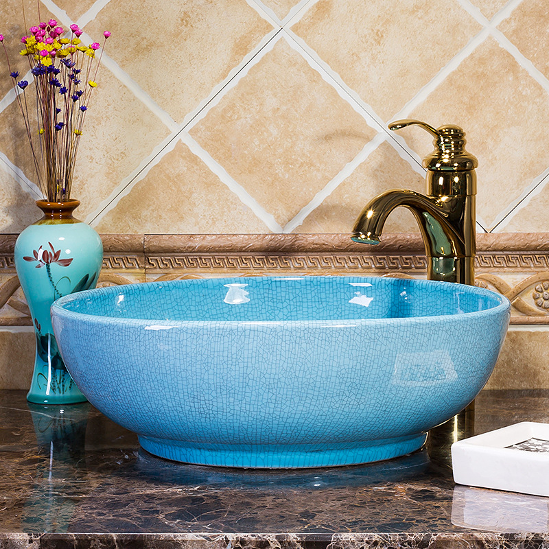 Luxury Style Ceramic Countertop Wash Basin Bathroom Vessel Sink for Vanity Bowl