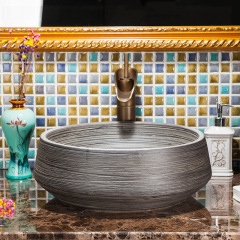 Luxury Style Ceramic Countertop Wash Basin Bathroom Vessel Sink for Vanity Bowl
