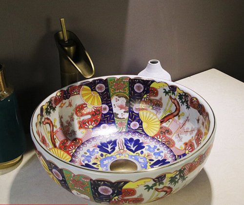 Luxury Style Ceramic Countertop Wash Basin Bathroom Vessel Sink for Vanity Bowl
