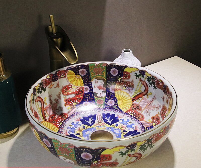Luxury Style Ceramic Countertop Wash Basin Bathroom Vessel Sink for Vanity Bowl