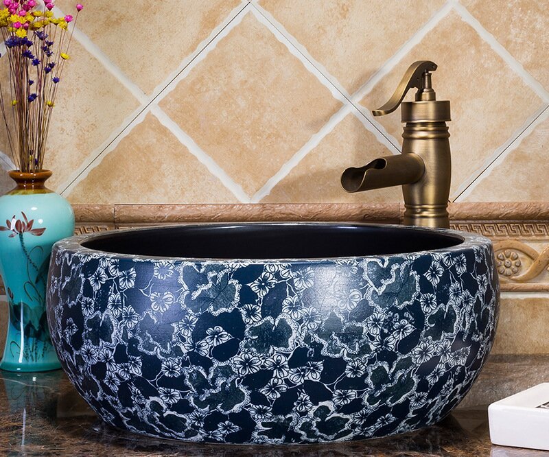 Luxury Style Ceramic Countertop Wash Basin Bathroom Vessel Sink for Vanity Bowl