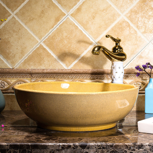 Luxury Style Ceramic Countertop Wash Basin Bathroom Vessel Sink for Vanity Bowl
