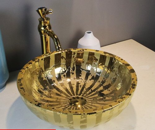 Luxury Style Ceramic Countertop Wash Basin Bathroom Vessel Sink for Vanity Bowl