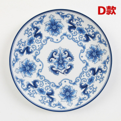 Traditional Blue and White Porcelain Ceramic Decorative Plates