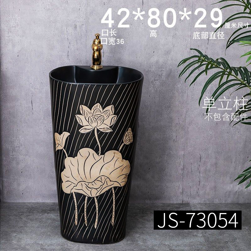Ceramic Pedestal Wash Basin Sink Bowl for Outdoor Garden
