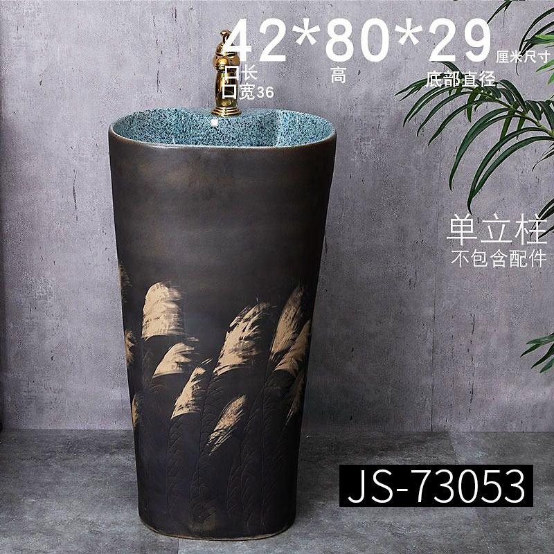 Ceramic Pedestal Wash Basin Sink Bowl for Outdoor Garden