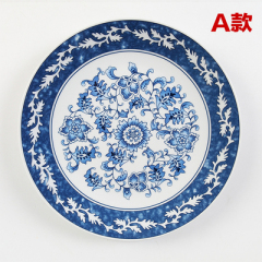 Traditional Blue and White Porcelain Ceramic Decorative Plates