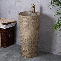 Ceramic Pedestal Wash Basin Sink Bowl for Outdoor Garden