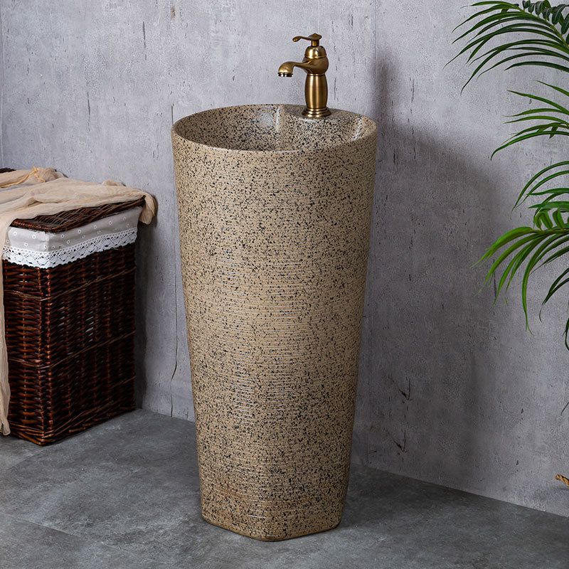 Ceramic Pedestal Wash Basin Sink Bowl for Outdoor Garden