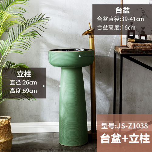 Ceramic Pedestal Wash Basin Sink Bowl for Outdoor Garden