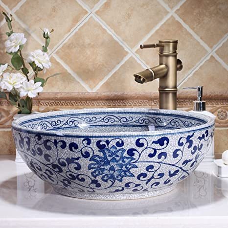 Luxury Style Ceramic Countertop Wash Basin Bathroom Vessel Sink for Vanity Bowl