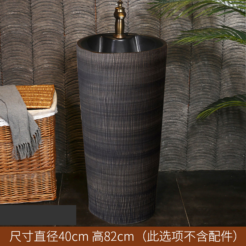 Ceramic Pedestal Wash Basin Sink Bowl for Outdoor Garden